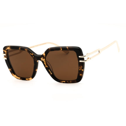 DIFF DASHA DE01-0870 Women's Espresso Tortoise/Gold Plastic Oversized Shape Sunglasses ,