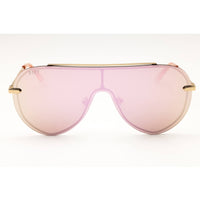 DIFF IMANI DE01-0637-GDCBN Women's Gold Stainless Steel Full Rim Shield Sunglasses ,