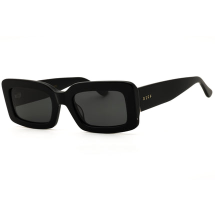 DIFF INDY DE01-0582 BKGYP Women's Black Plastic Full Rim Rectangular Shape Sunglasses ,