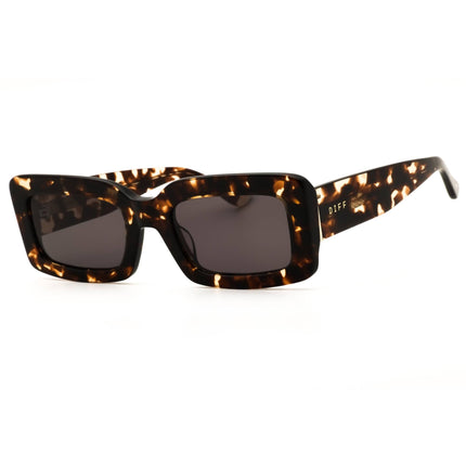 DIFF INDY DE01-0582 ETGYN Women's Espresso Tortoise Plastic Rectangular Sunglasses ,