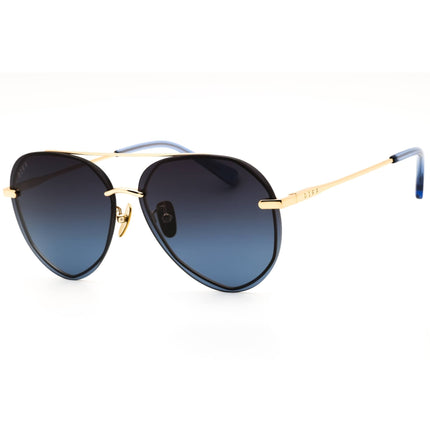 DIFF LENOX GD-BL122P Women's Gold Metal Aviator Shape Full Rim Frame Sunglasses ,