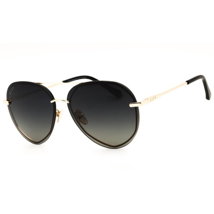 DIFF LENOX GD-GG122P Women's Gold/Black Metal Aviator Shape Full Rim Frame Sunglasses ,