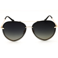 DIFF LENOX GD-GG122P Women's Gold/Black Metal Aviator Shape Full Rim Frame Sunglasses ,