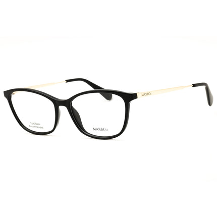 Max & Co Women's Shiny Black Full Rim Rectangular Frame Eyeglasses - MO5083 001 ,