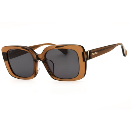 Max Mara Women's Shiny Light Brown Acetate Oversized Frame Sunglasses - MM0155-k 45A ,