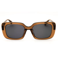 Max Mara Women's Shiny Light Brown Acetate Oversized Frame Sunglasses - MM0155-k 45A ,