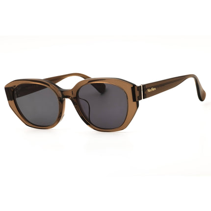 Max Mara Women's Shiny Dark Brown Acetate Full Rim Oval Sunglasses - MM0156-K 69A ,