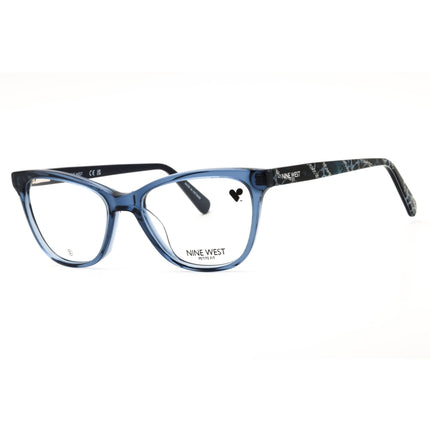 Nine West Women's Navy Crystal Acetate Full Rim Cat Eye Frame Eyeglasses - NW5228 400 ,