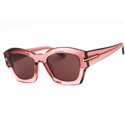 Tom Ford Women's Shiny Pink Acetate Full Rim Rectangular Frame Sunglasses - FT1083 72E ,