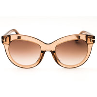 Tom Ford Women's Shiny Light Brown Acetate Full Rim Round Sunglasses - FT1189 45F ,