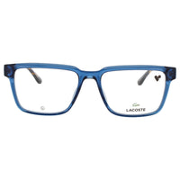 Lacoste L2976 410 Men's Transparent Blue Square Shape Full Rim Frame Eyeglasses ,