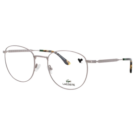Lacoste Unisex Light Gunmetal Metal Full Rim Round Frame Eyeglasses - L2315 033 ,