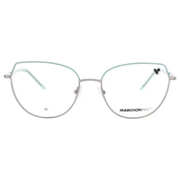 Marchon Men's Gunmetal/Seafoam Metal Full Rim Cat Eye Frame Eyeglasses - M-4030 070 ,