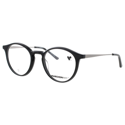 Marchon Unisex Black Acetate Full Rim Round Shape Frame Eyeglasses - M-8514 001 ,