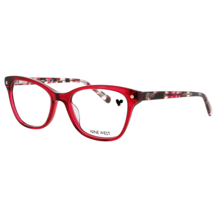 Nine West Men's Raspberry Crystal Acetate Full Rim Cat Eye Eyeglasses - NW5233 615 ,