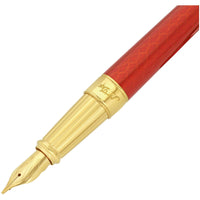 S.T. Dupont Line D Eternity Large Dragon Burgundy Fountain Pen 420028L, 14K Gold Nib ,