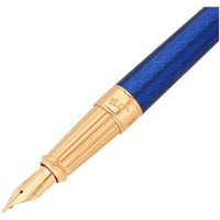 S.T. Dupont Line D Eternity Large Dragon Royal Blue Fountain Pen 420030L, Gold Nib ,