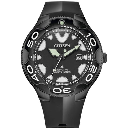Citizen BN0235-01E Promaster Orca Eco-Drive Men's Dive Watch Black Steel 46mm 200M ,