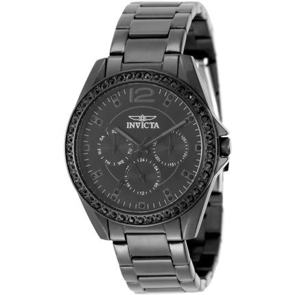Invicta Angel Ephemera 50112 Unisex 38mm Black Dial Stainless Steel Quartz Wristwatch ,