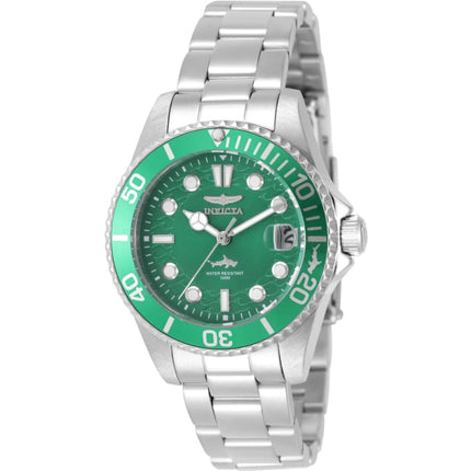Invicta Pro Diver 50914 Women’s 34mm Steel Quartz Watch with Green Metal Dial, 100m ,