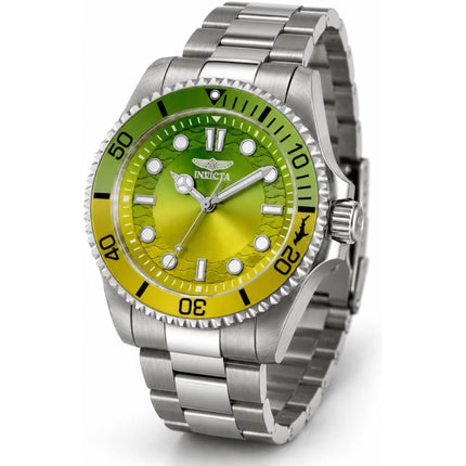 Invicta Pro Diver 50953 Women’s 34mm Steel Quartz Watch, Yellow Green Gradient Dial ,