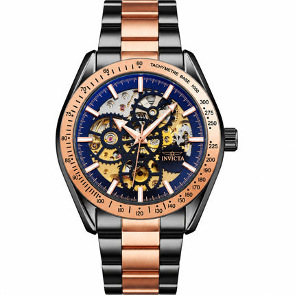 Invicta Objet D Art 69598 Men’s 43mm Automatic Watch, Black & Rose Gold Steel Bracelet ,