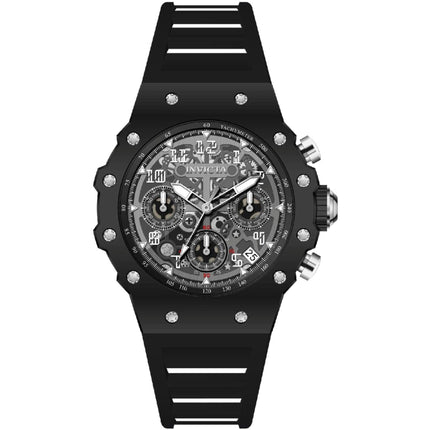 Invicta Racing 69615 Women’s 40.5mm Quartz Watch, Black Acrylic Case, Silver Dial, 50M ,