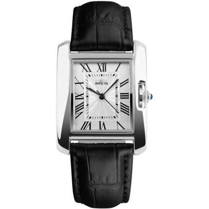Invicta 70302 Celestial Women’s Quartz Watch 30mm Silver-Tone Case, Black Leather Band ,