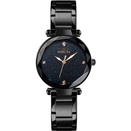 Invicta 70329 Celestial Women’s Quartz Watch 34mm Black Stainless Steel Black Dial 30m ,