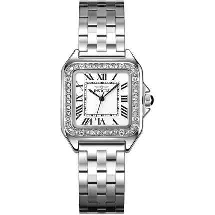 Invicta 70434 Celestial Ladies Quartz Watch 29mm Silver-Tone Metal Case White Dial 30m ,