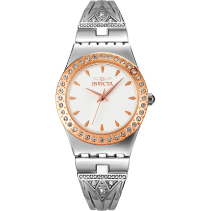 Invicta 70436 Celestial Women’s 30mm Quartz Watch, Silver and Rose Gold Steel Case ,