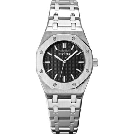 Invicta 70440 Celestial Women’s 30mm Quartz Watch with Silver Steel Case, Black Dial ,