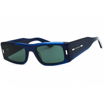 Calvin Klein Unisex Sunglasses - Blue Acetate Rectangular Shape Frame | CK23537S 400 ,