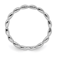 Sterling Silver Stackable Expressions Rhodium Rice Ring | QSK215 ,
