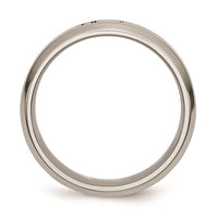 Titanium Cross Design 6mm Satin Beveled Edge Band | TB334 ,