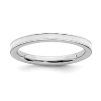 Sterling Silver Stackable Expressions White Enameled 2.25mm Ring | QSK149 ,