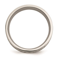 Titanium Sterling Silver Inlay Celtic Knot Flat 8mm Polished Band | TB79 ,