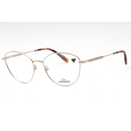 Lacoste Women's Eyeglasses - Light Gold Metal Cat Eye Full Rim Shape Frame| L2289 712 ,