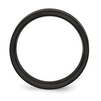 Titanium Grooved Black IP-plated 6mm Brushed and Polished Band | TB365 ,