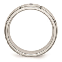 Stainless Steel Polished/Brushed Diamond Band | SR408 ,