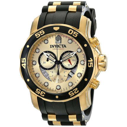 Invicta 17566 Men's Pro Diver Quartz Gold Tone Dial Chronograph Watch ,