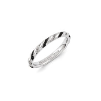 Sterling Silver Stackable Expressions Black & White Diamond Ring | QSK1083 ,
