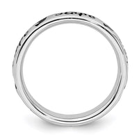 Sterling Silver Stackable Expressions Black Enamel Hope Ring | QSK1540 ,