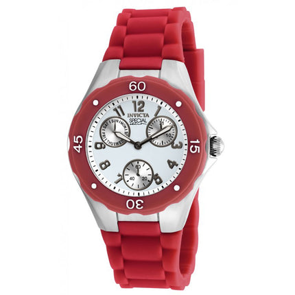 Invicta 18789 Women's Angel Silver Dial Red Silicone Strap Watch ,