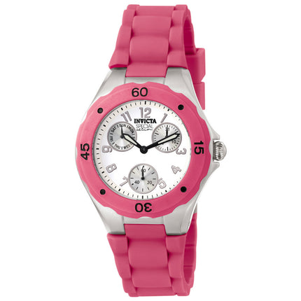 Invicta 18791 Women's Angel Quartz White Dial Pink Silicone Strap Watch ,