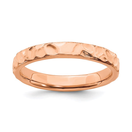 Sterling Silver Stackable Expressions Pink-plated Ring | QSK260 ,