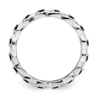 Sterling Silver Stackable Expressions Created Sapphire Ring | QSK1478 ,