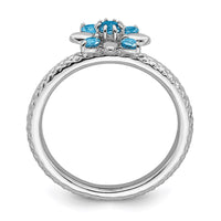 Sterling Silver Stackable Expressions Blue Topaz Ring | QSK794 ,