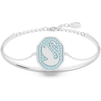 Swarovski Women's Bangle Bracelet - Signum Swan Blue Crystal Rhodium Plated | 5628552 ,