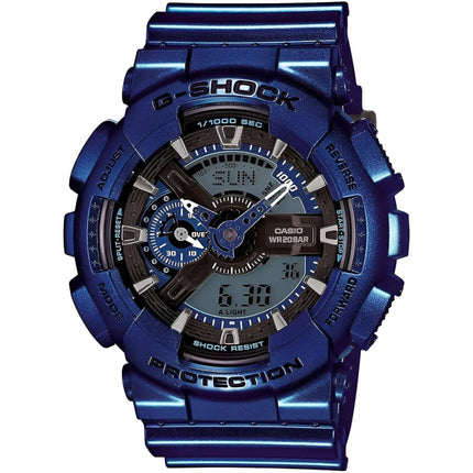 Casio Men's Watch - G-Shock Metallic Blue Resin Strap Analog-Digital | GA110NM-2A ,